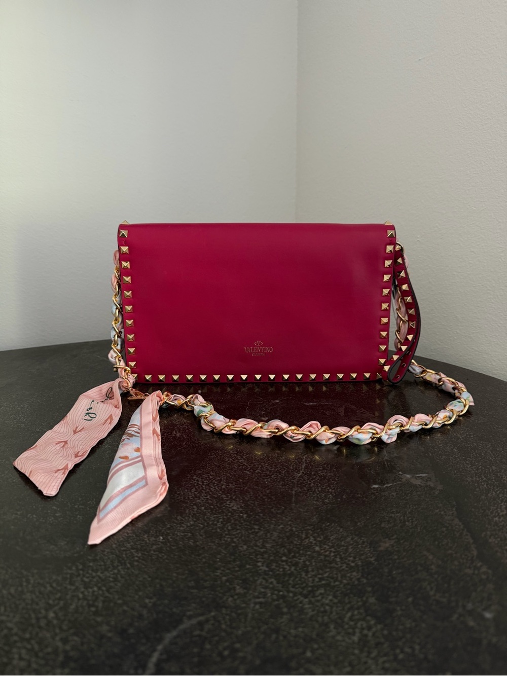 Valentino Pink Rockstud Clutch Bag/Crossbody - Pre-Loved
